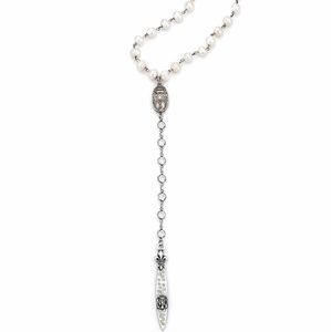 FRENCH KANDE SILVER CRYSTAL NECKLACE
